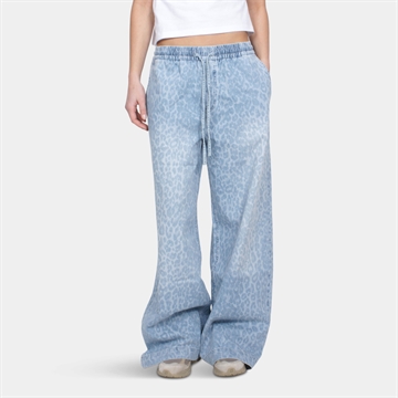 Lala Berlin Pants Paloma Printed Denim Washed Blue Leo